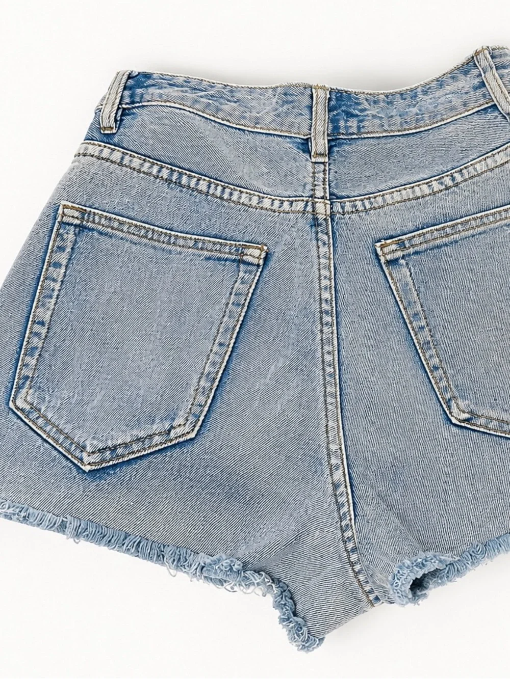 Signature 8 Distressed light Denim Shorts